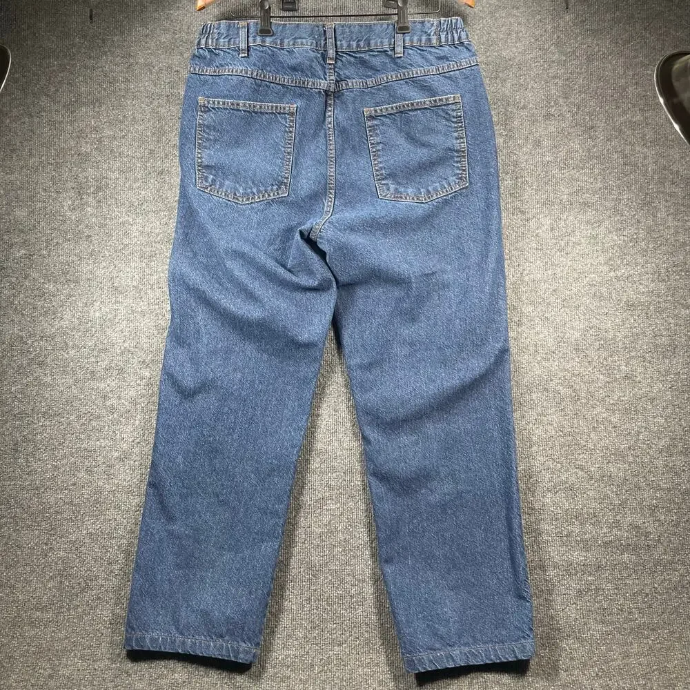 VTG Duke Jeans Men's 34X28 Blue Denim Stretch Waistband Straight Leg - Picture 7 of 10